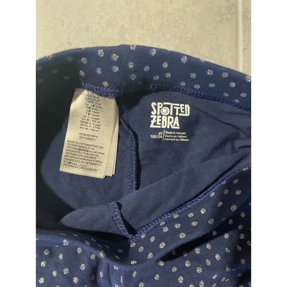 Spotted Zebra Girls Navy Blue Gray Striped Dotted Stretch Legging Sz 4T Lot Of 4 - Picture 7 of 7
